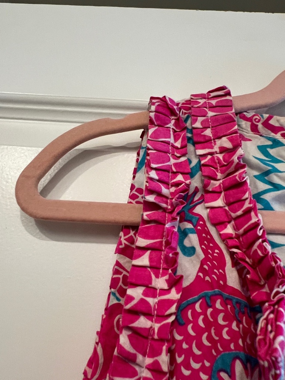 Gretchen Scott Designs Pink & Turquoise Dragon Print Mini Dress - Picture 6 of 16